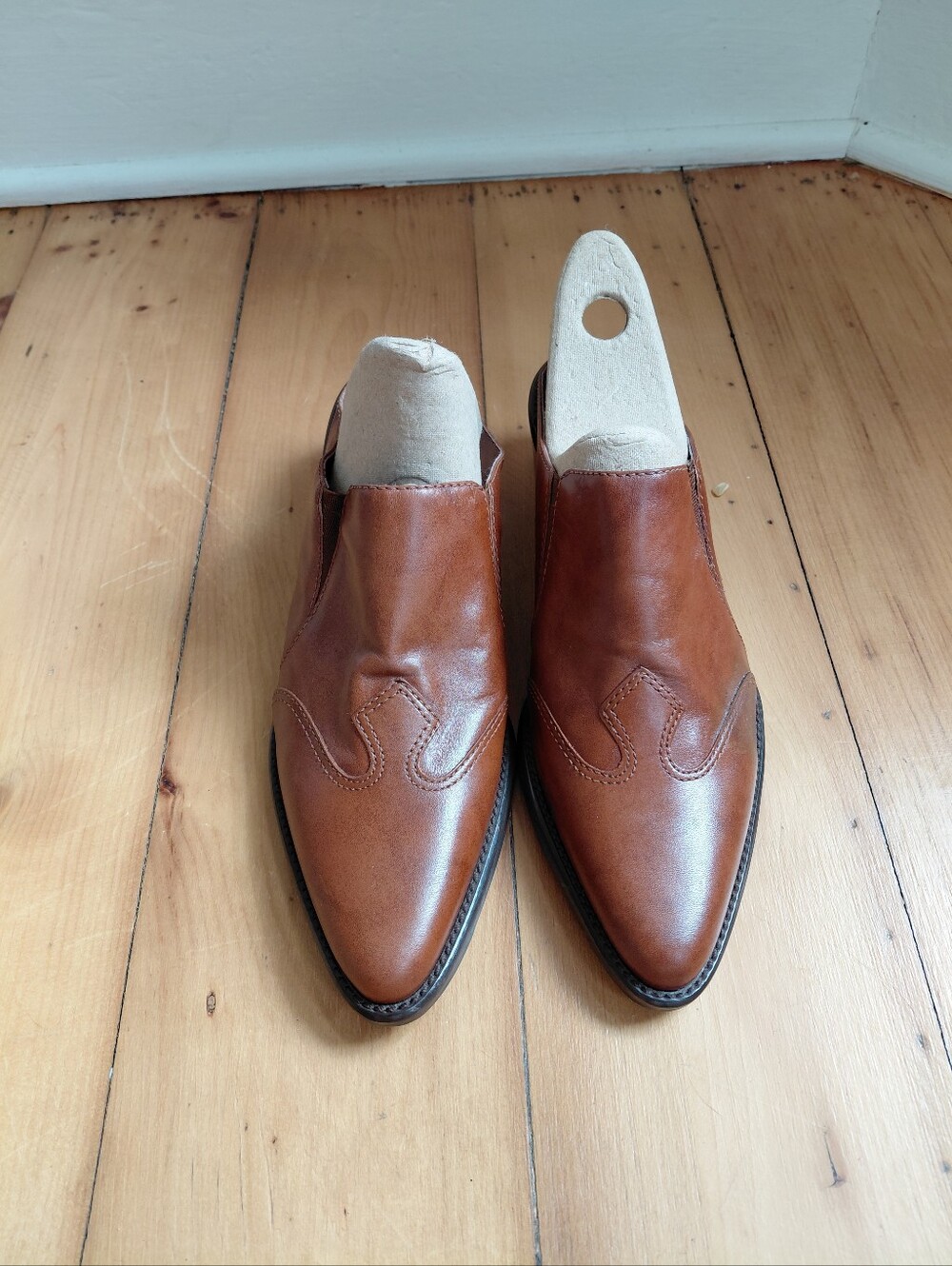 Artiva Brazil Women Leather Slip On Western Cowboy Mules  Brown Size 8.5